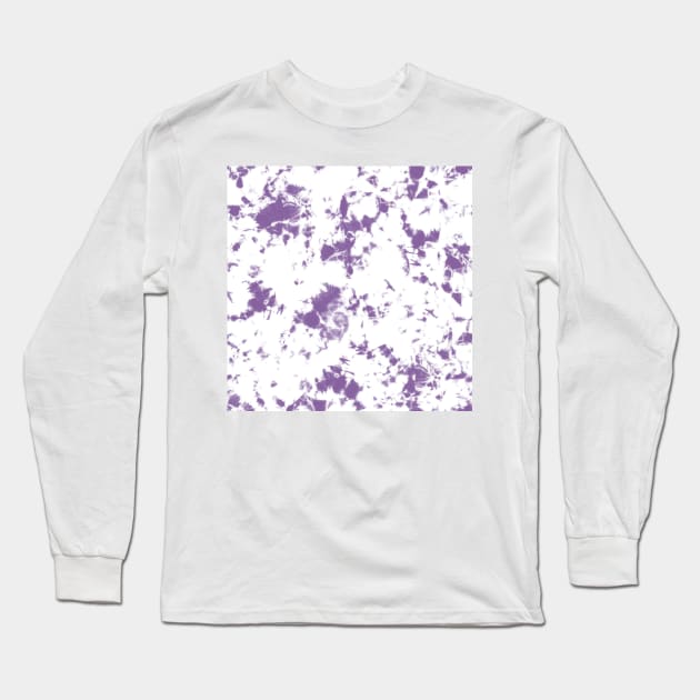 Orchid purple and white Storm - Tie-Dye Shibori Texture Long Sleeve T-Shirt by marufemia